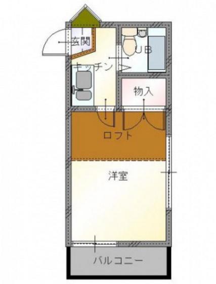 エクセルハイム西古松西町(1K/2階)の間取り写真