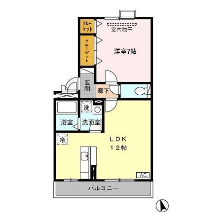 エスタシオン(1LDK/2階)の間取り写真