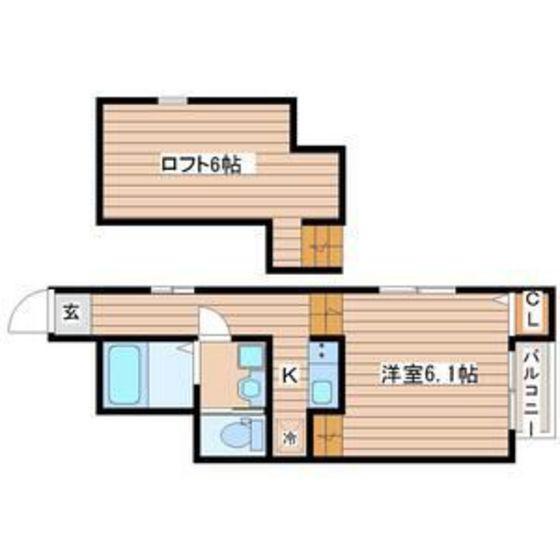 THEソレイユ国見(1K/1階)の間取り写真