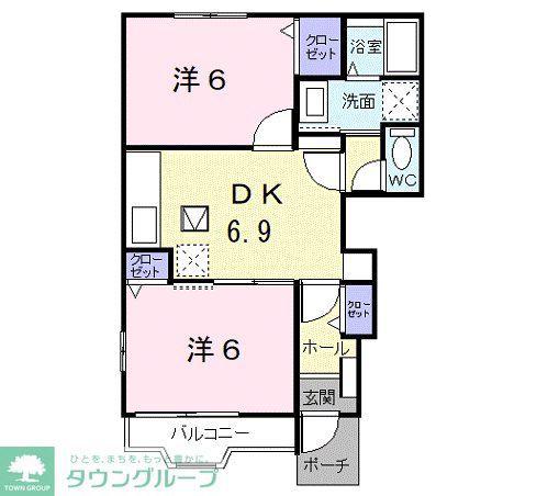 マリソル佐島(2DK/1階)の間取り写真