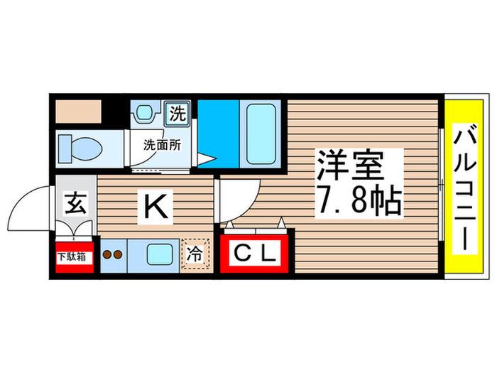 アテナ幕張(1K/5階)の間取り写真