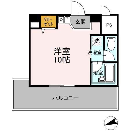 グレイスハイツ今浦(ワンルーム/4階)の間取り写真