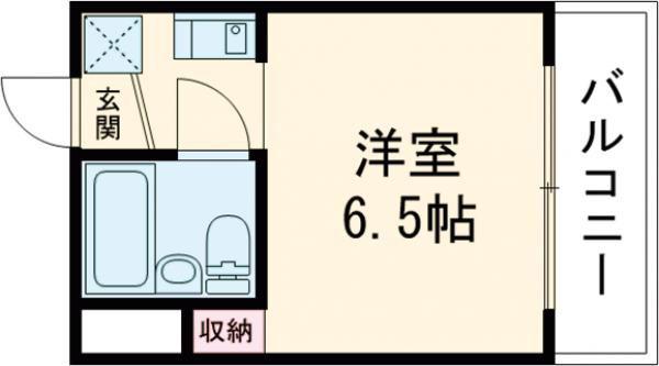 コーポ円満地(1K/3階)の間取り写真