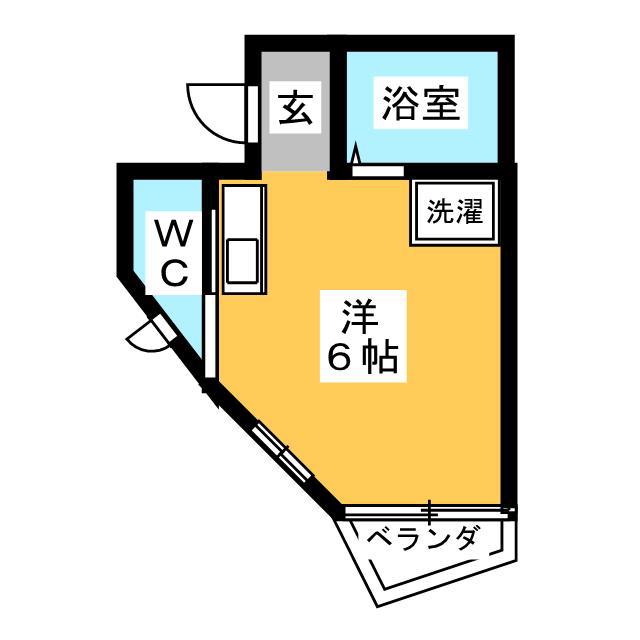 スカイビル(ワンルーム/2階)の間取り写真