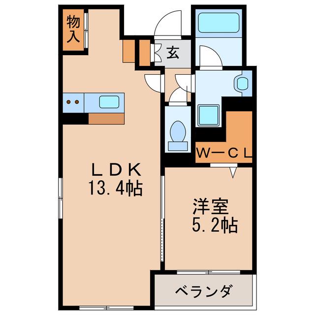 カロス新栄(1LDK/1階)の間取り写真