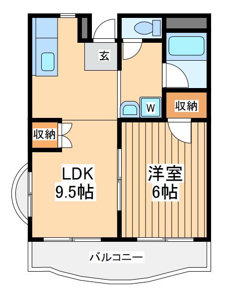 グリーンプラザ御園3号棟(1LDK/3階)の間取り写真