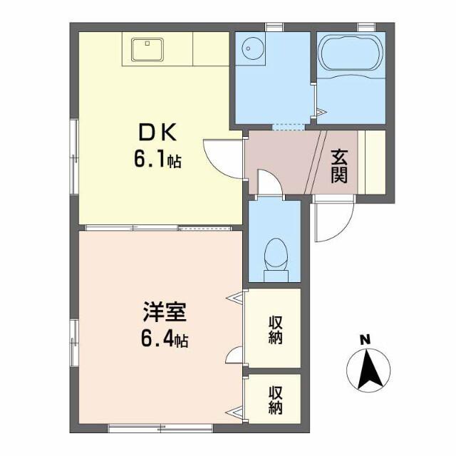 フォーレスノベル(1DK/1階)の間取り写真