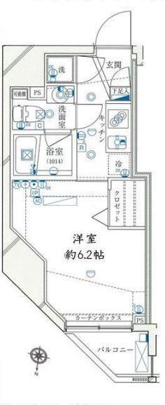 ライズコート東京イースト(1K/7階)の間取り写真