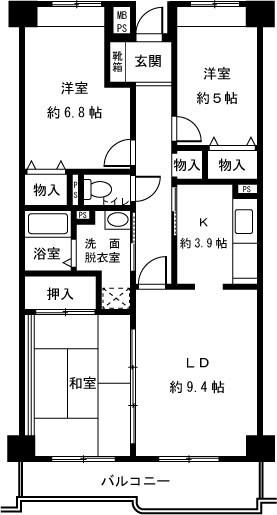 ヴェルジュ・ノール(3LDK/1階)の間取り写真