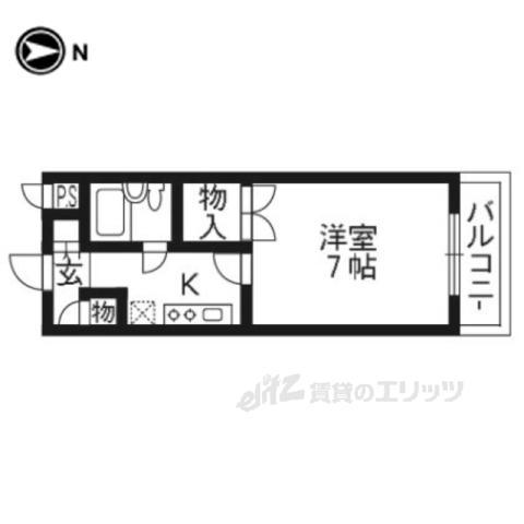 大東御殿山ビル(1K/4階)の間取り写真