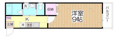 COURT BROWNIE(1K/2階)の間取り写真