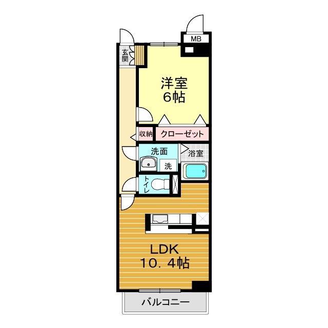 プロスパーさくら(1LDK/1階)の間取り写真