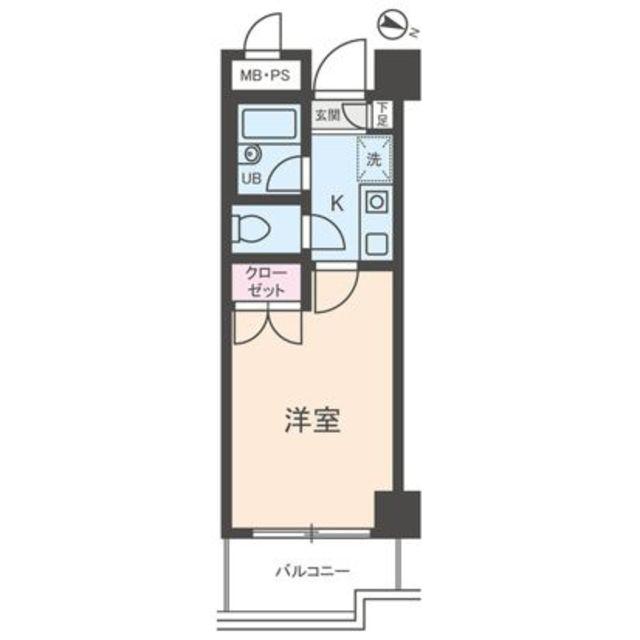 日神パレステージ玉川上水(1K/1階)の間取り写真