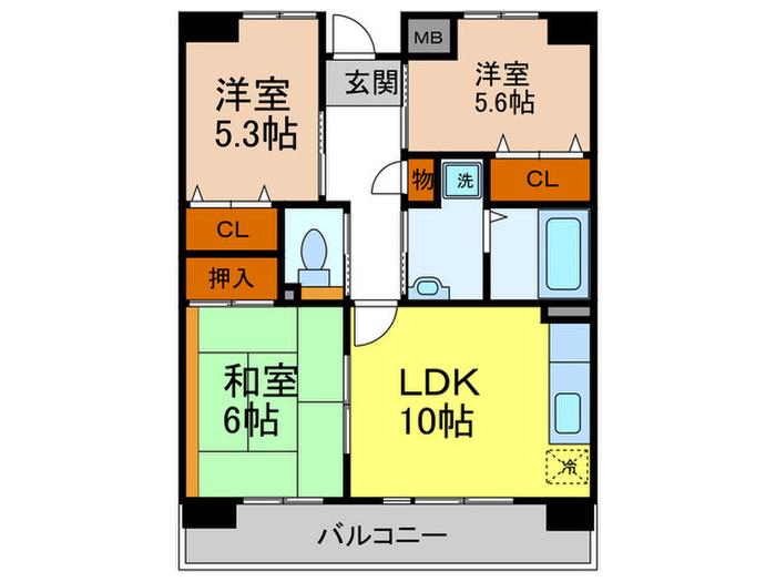 OPH千里佐竹台2棟・3棟(3LDK/3階)の間取り写真