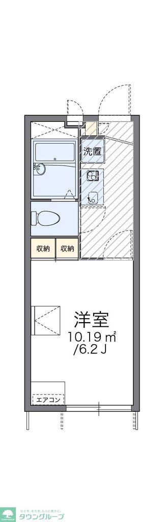 レオパレス旭II(1K/1階)の間取り写真