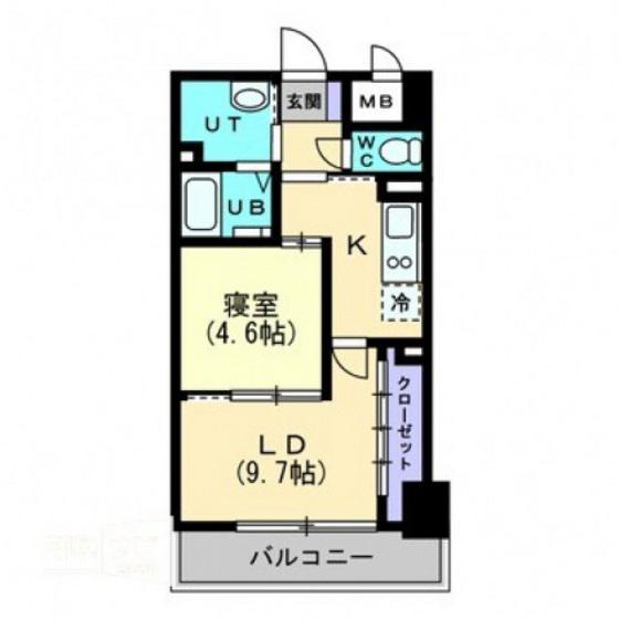 ハアラン一ノ宮(1LDK/3階)の間取り写真