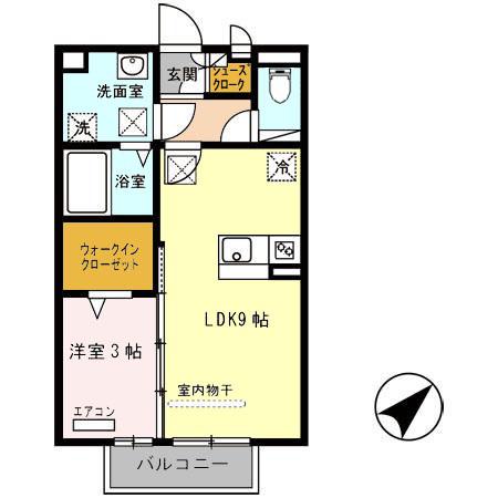 モンターニュコアラ(1LDK/1階)の間取り写真