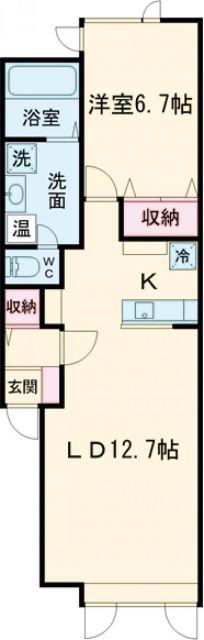 オルフェ(1LDK/1階)の間取り写真