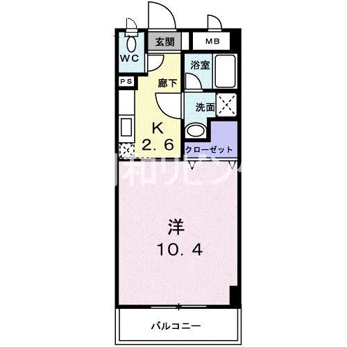 ブランドール大井手(1K/5階)の間取り写真