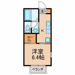 ラ・エスポア(1K/2階)の間取り写真
