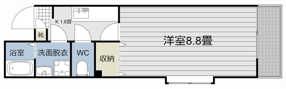 リーベンパレス鴨池(1K/2階)の間取り写真