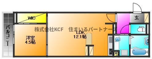 D-ROOM椿(1LDK/2階)の間取り写真