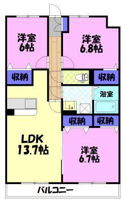 グランフォレストG(3LDK/5階)の間取り写真