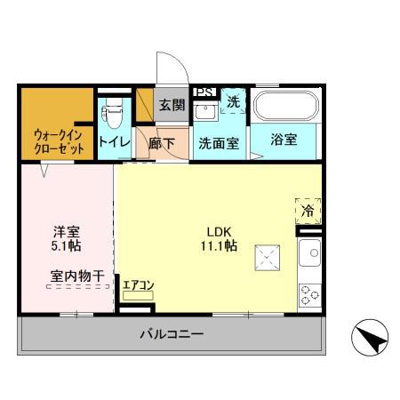 プリメーラ(1LDK/1階)の間取り写真