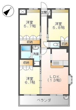 センチュリーカーサ(3LDK/2階)の間取り写真