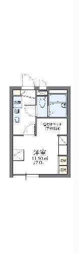 レオパレス豊II(1K/1階)の間取り写真