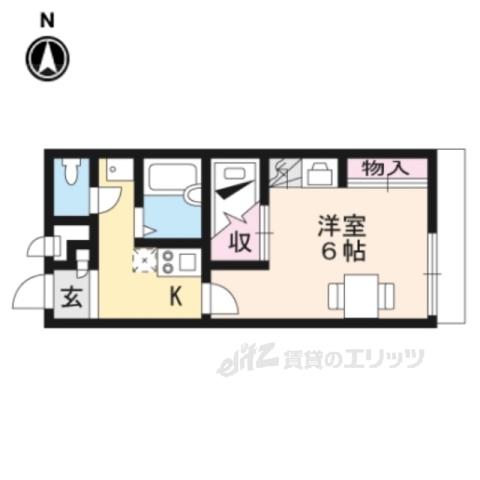 レオパレス 萩ヶ丘(1K/1階)の間取り写真