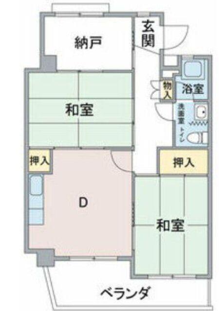 肥後ビル(2DK/2階)の間取り写真