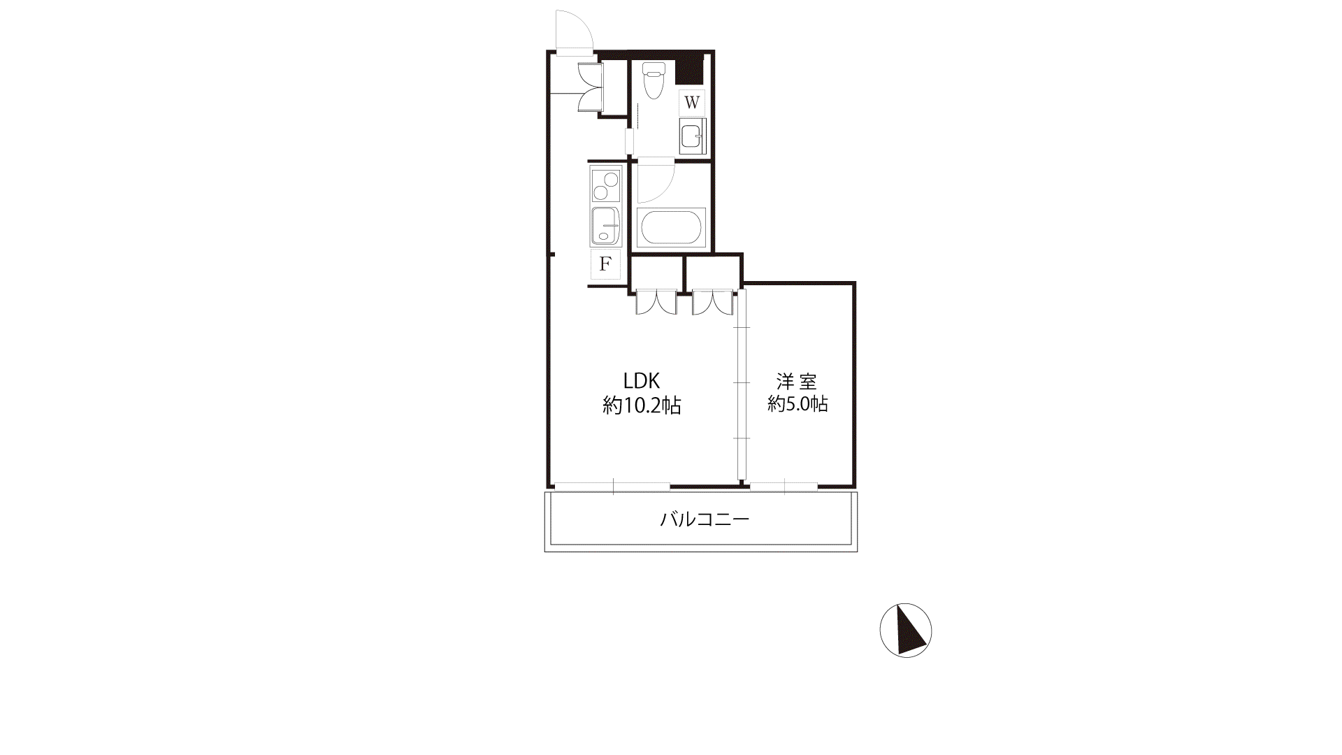 シャルル(1LDK/4階)の間取り写真