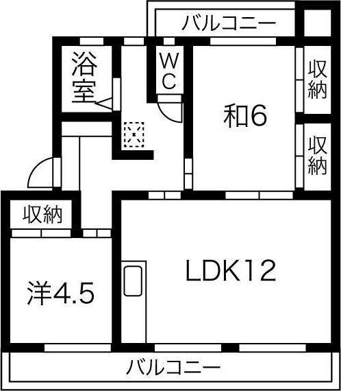 コーポポエム(2LDK/2階)の間取り写真