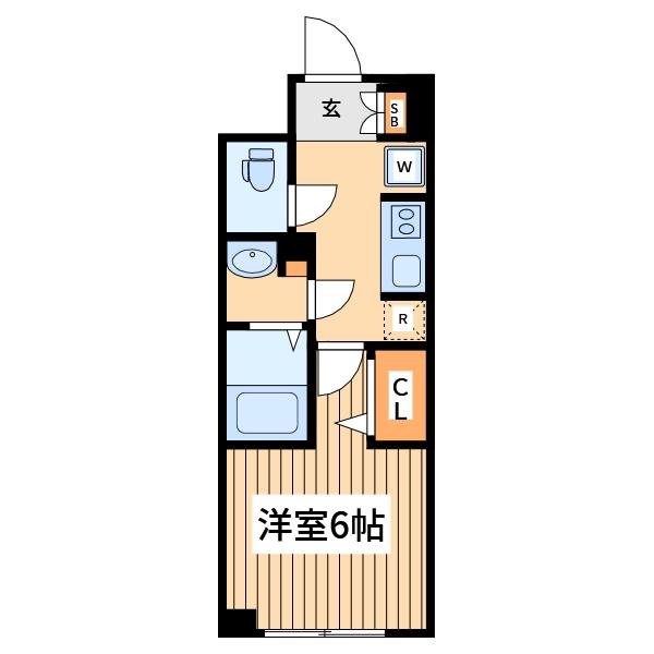 エヌステージつきみ野(1K/4階)の間取り写真