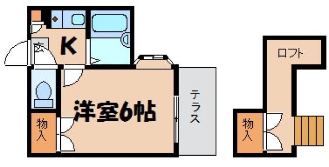 バリュージュ船越(1K/1階)の間取り写真