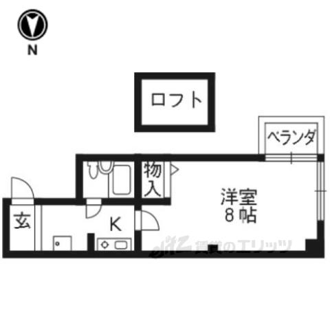 アメニティK2(1K/1階)の間取り写真