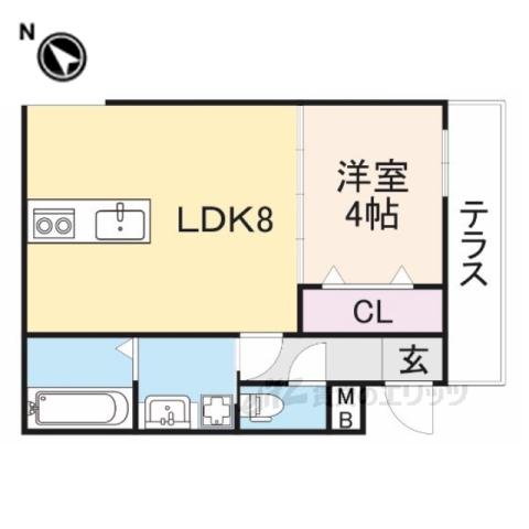 ウィンドヒル御殿山2(1LDK/3階)の間取り写真