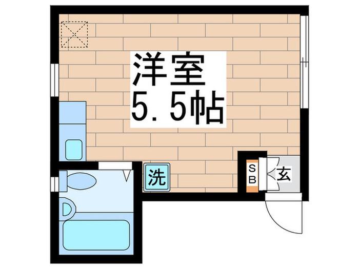 エル・プラド(ワンルーム/1階)の間取り写真