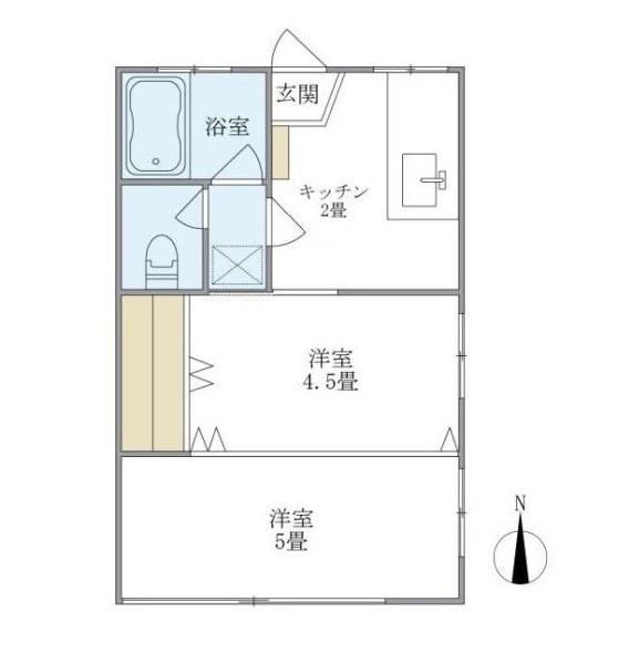 共永コーポ(2K/1階)の間取り写真