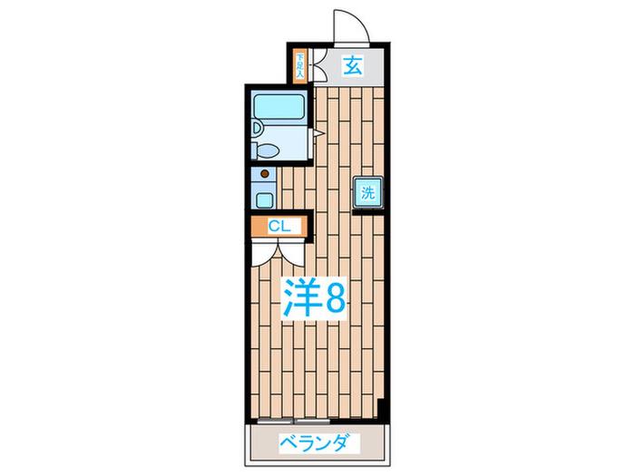 パークサイドハウス(ワンルーム/3階)の間取り写真