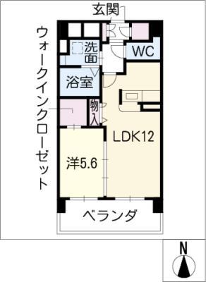 ルミエール浄心(1LDK/3階)の間取り写真