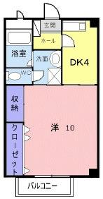 ファミール・ビラA(1DK/1階)の間取り写真