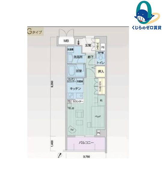 メイビル向陽町(ワンルーム/2階)の間取り写真