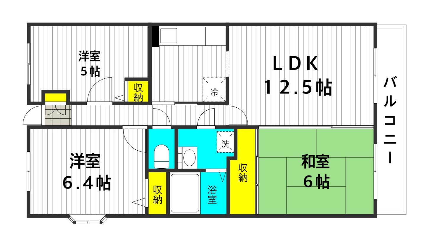 サンフォレスト(3LDK/3階)の間取り写真