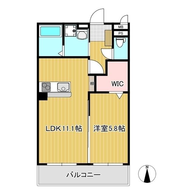 椿高下シティハウス(1LDK/2階)の間取り写真