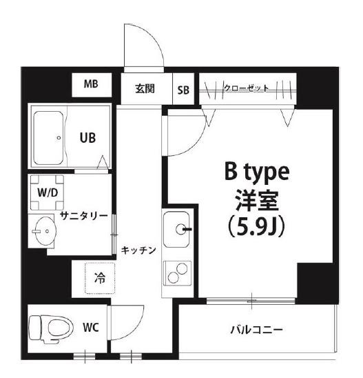 リブリ・上野(1K/3階)の間取り写真