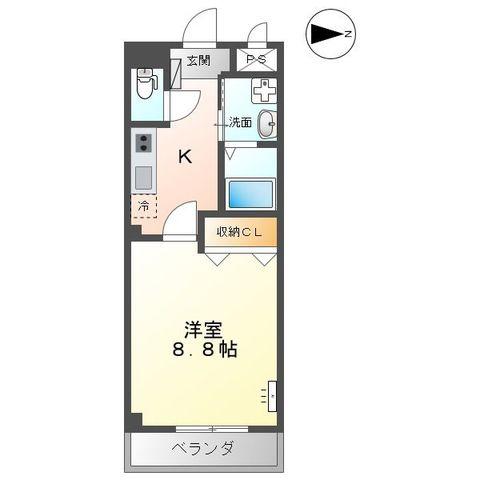 シャルムV(1K/1階)の間取り写真