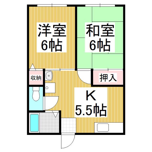 メゾン伊東A(2K/2階)の間取り写真