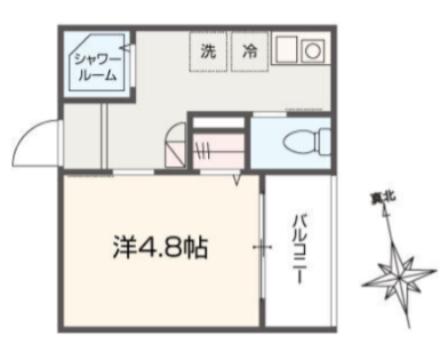 アイウシ梅島(1K/3階)の間取り写真